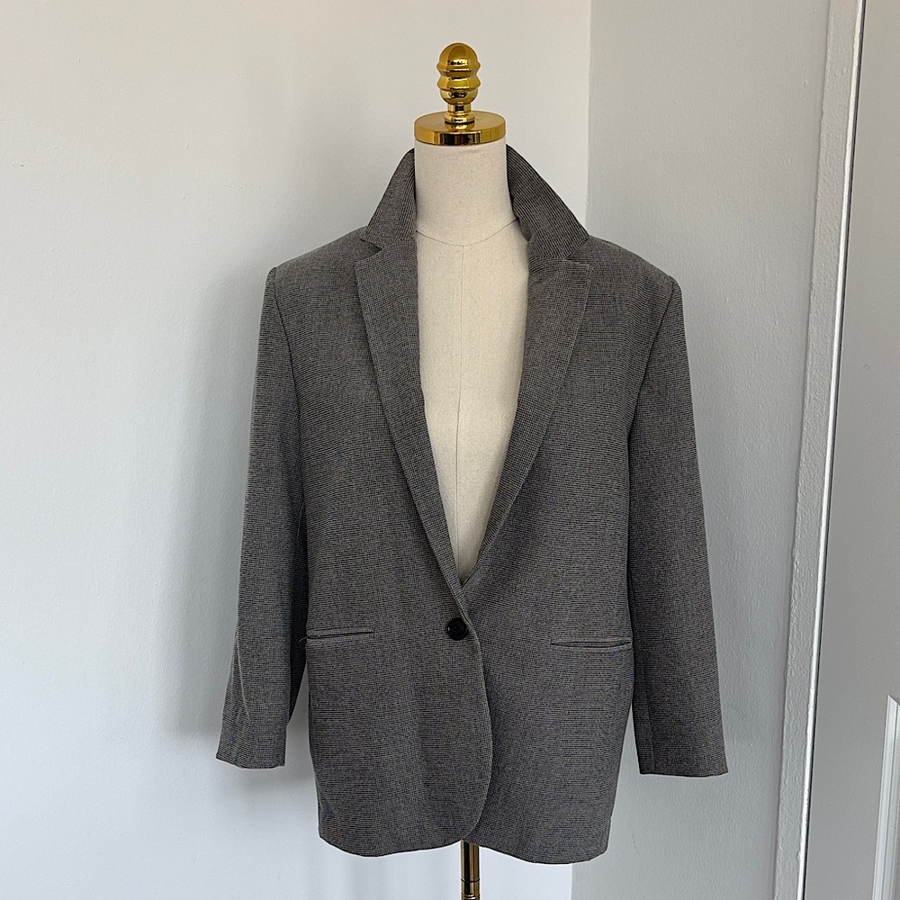 MANGO Oversized Gray Blazer